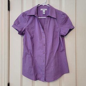 G.H. Bass & Co. Purple Short Sleeve Button Down Shirt